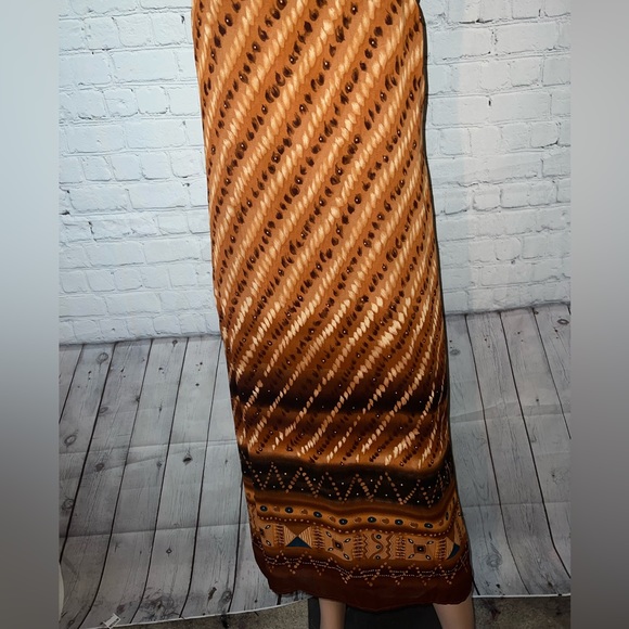 Coldwater Creek orange & brown cheetah print dress size S - Picture 3 of 10